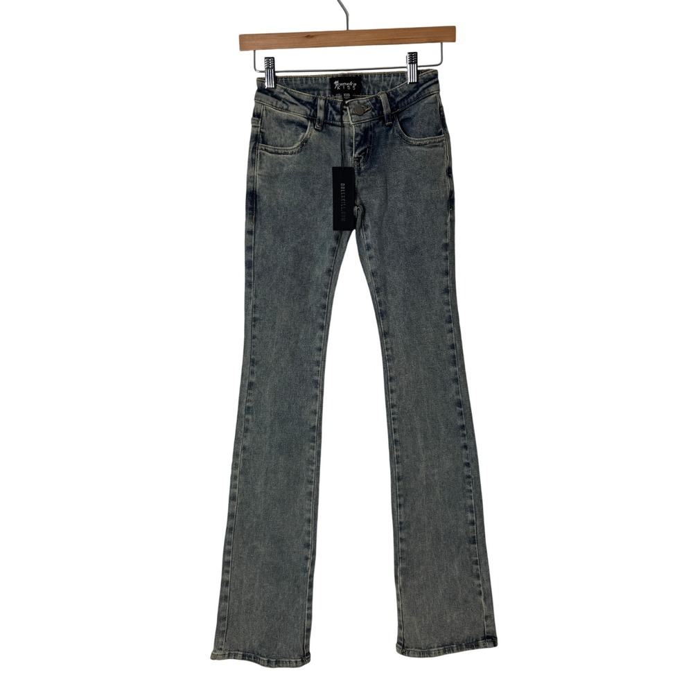 Generation Kiss Dolls Kill Talia Low Rise Jeans Acid Wash Womens XXS NEW